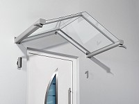 Vordach gnstig Acryl-Glas Vordcher Aluminium Giebelvordach Aluvordach mit Seitenteil