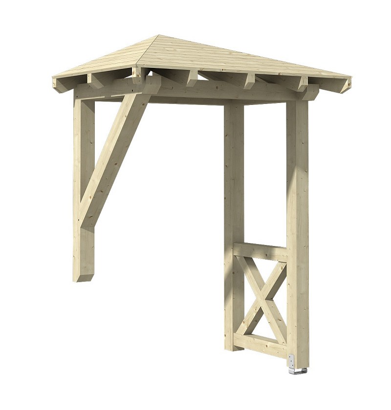 Vordachbausatz mit Holz-Seitenteile