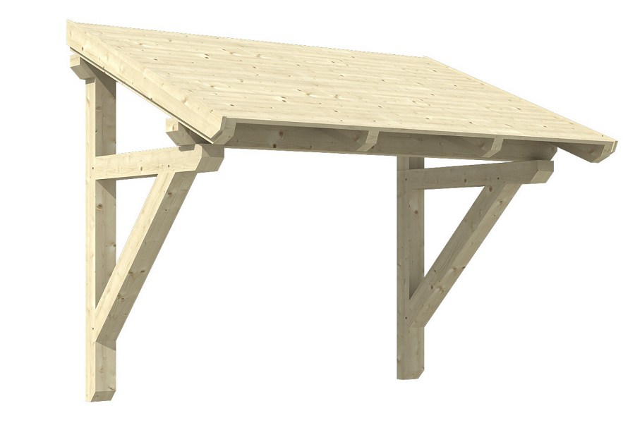 Doppeltürvordach Holz Pultvordach