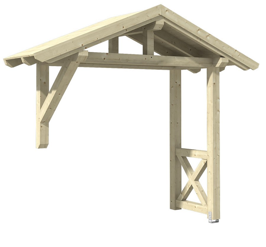 Seitenteil Holz Doppeltürvordach