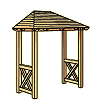 Vordach Hauseingang mit Holzvordach als Walmvordach